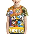 thumbnail image 1 of Cuphead Mugman Youth Unisex T-Shirt Crewneck Short Sleeve Double-Sided Print Tee Shirts Top For Boys Girls Kid Teen X-Large, 1 of 6