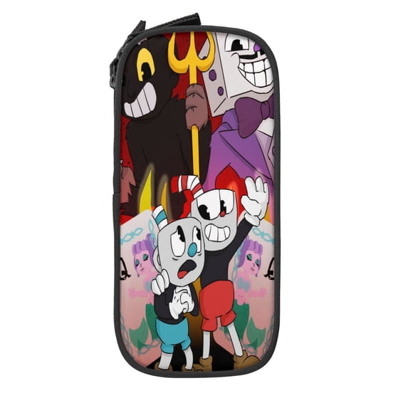 The Cuphead Show Big Capacity Pencil Case, Large Storage Pencil Pouch Pen Case Bag with Zipper, Pencil Case for Office Supplies