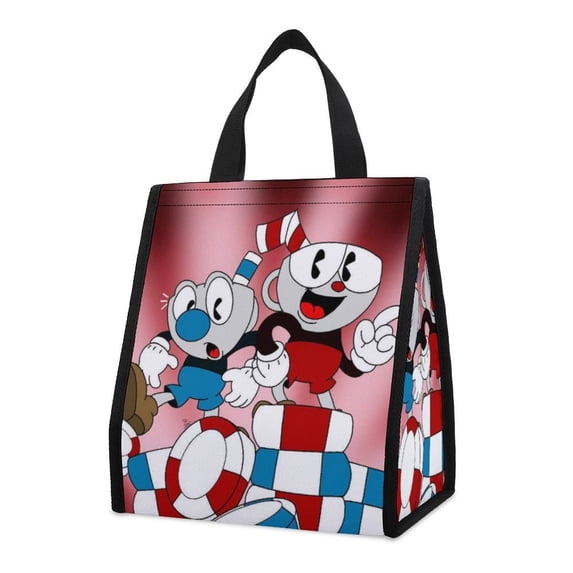 The Cuphead Show Portable Lunch Bag, Insulated Lunch Box Reusable Lunch Totes Bag For Camping Hiking Travel Picnic