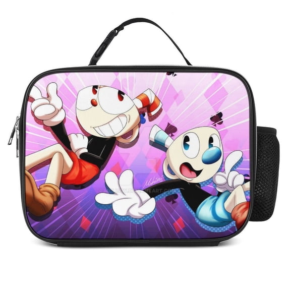 The Cuphead Show Portable Lunch Bag, Insulated Lunch Box Reusable Lunch Totes Bag For Camping Hiking Travel Picnic