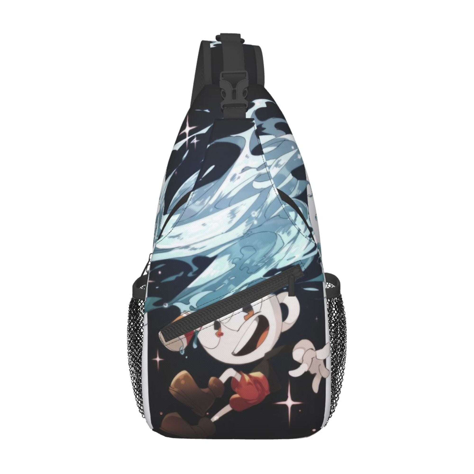 JDEIFKF Skull & Heart Sling Bag - 15.3L X 7.5H X 3.5W Inches, Polyester, Crossbody Chest Bag For Men & Women