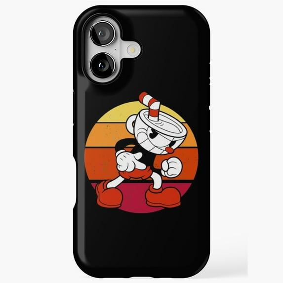 Cuphead Sunset Cartoon Vintage Game Inspired Phone Case iPhone 17 11 12 13 14 15 16 Pro Max