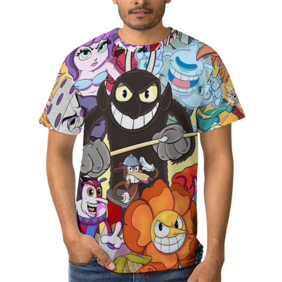 Cuphead T-Shirts for Men Women, Anime Short Shirts, Unisex Short Sleeve Tops, Crew Neck Tee Shirts, S-4XL