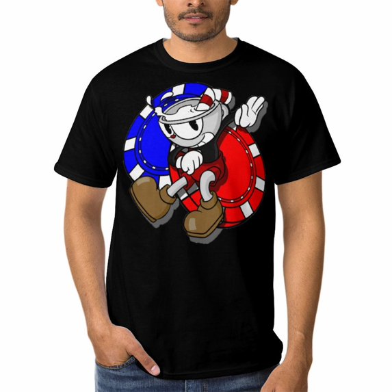 Cuphead T-Shirts for Men Women, Anime Short Shirts, Unisex Short Sleeve Tops, Crew Neck Tee Shirts, S-4XL