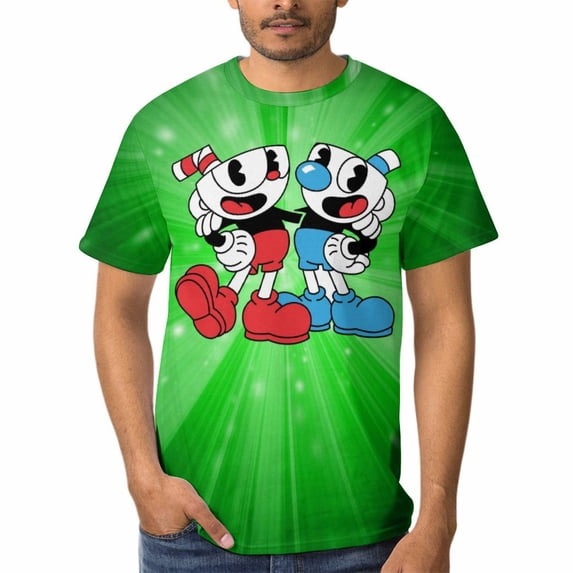 Cuphead T-Shirts for Men Women, Anime Short Shirts, Unisex Short Sleeve Tops, Crew Neck Tee Shirts, S-4XL