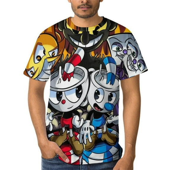 Cuphead T-Shirts for Men Women, Anime Short Shirts, Unisex Short Sleeve Tops, Crew Neck Tee Shirts, S-4XL