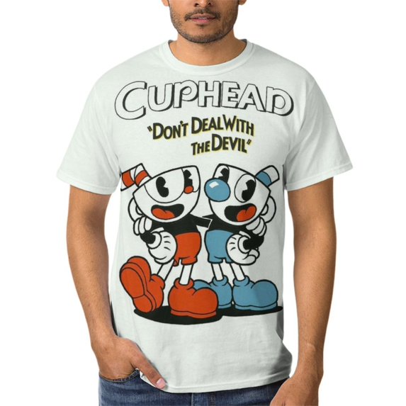 Cuphead T-Shirts for Men Women, Anime Short Shirts, Unisex Short Sleeve Tops, Crew Neck Tee Shirts, S-4XL