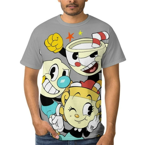 Cuphead T-Shirts for Men Women, Anime Short Shirts, Unisex Short Sleeve Tops, Crew Neck Tee Shirts, S-4XL