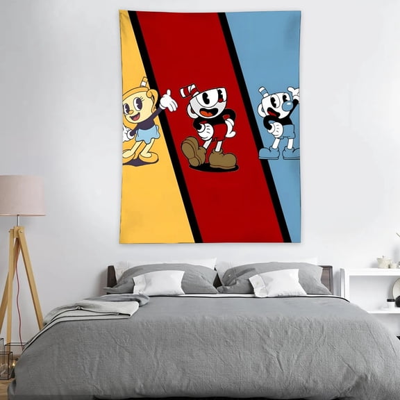 Cuphead Tapestry 40 x 60 Inches With Vivid Colors Realistic Details Easy To Hang And Alean Adding Artistic Charm