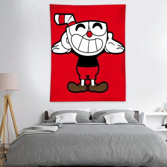 Cuphead Tapestry 40 x 60 Inches With Vivid Colors Realistic Details Easy To Hang And Alean Adding Artistic Charm