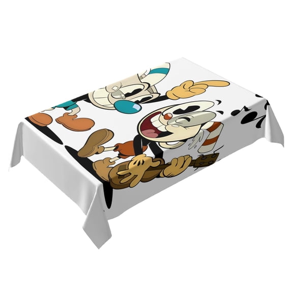 Cuphead Themed Square Tablecloth 54 * 72 Inches Durable Stylish