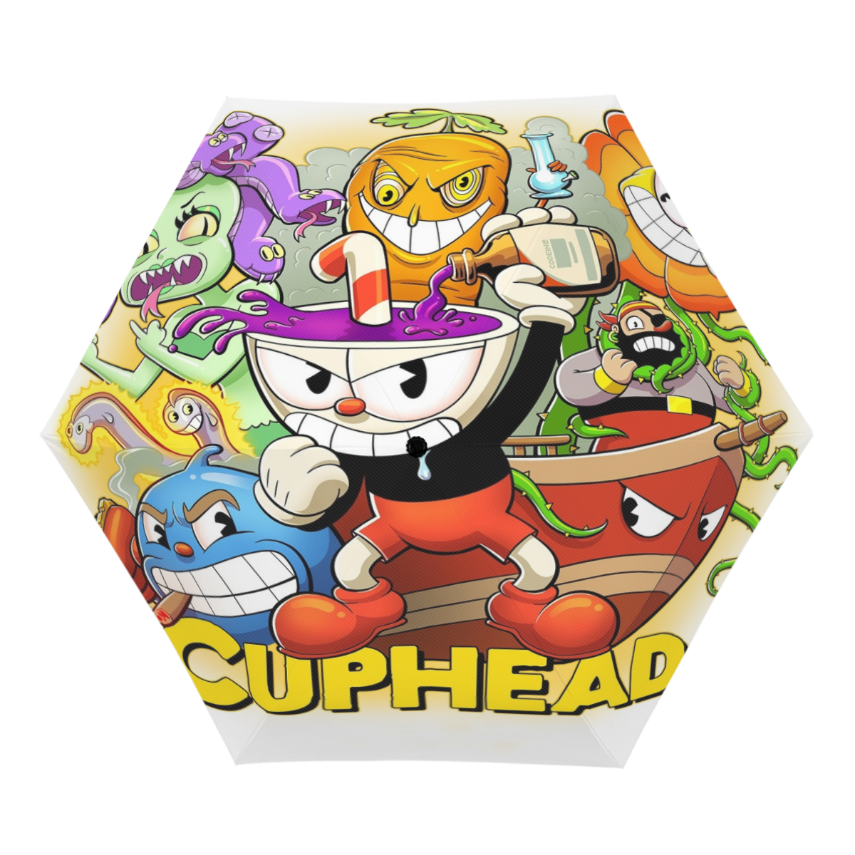 Cuphead UV sunshade manual open and close, compact, portable, UV coating, rain, wind