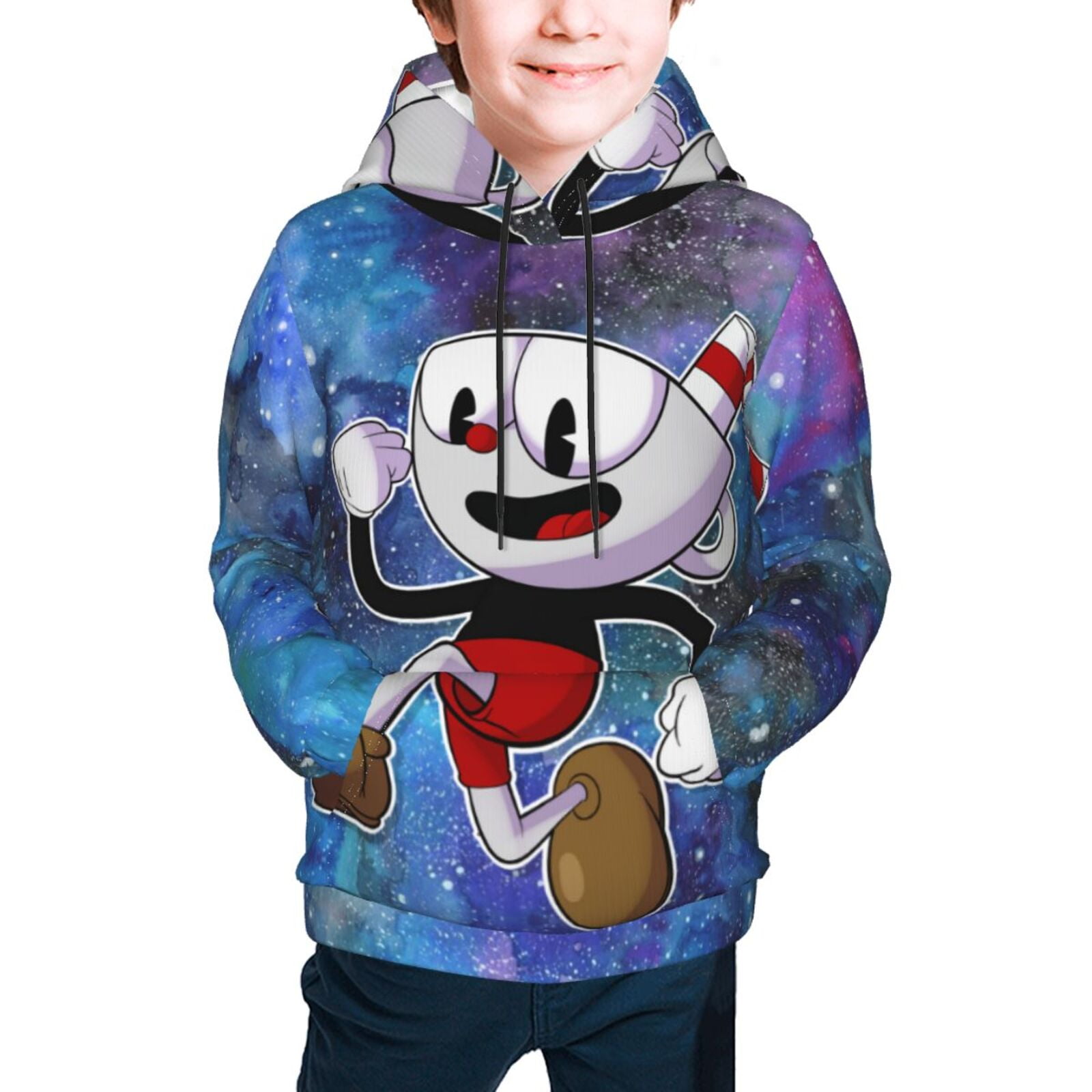 Cuphead And Mugman Casual Unisex Hooded Sweatshirt Pullover Fleece 