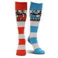 thumbnail image 1 of Cuphead and Mugman Striped Knee High Socks, 1 of 5