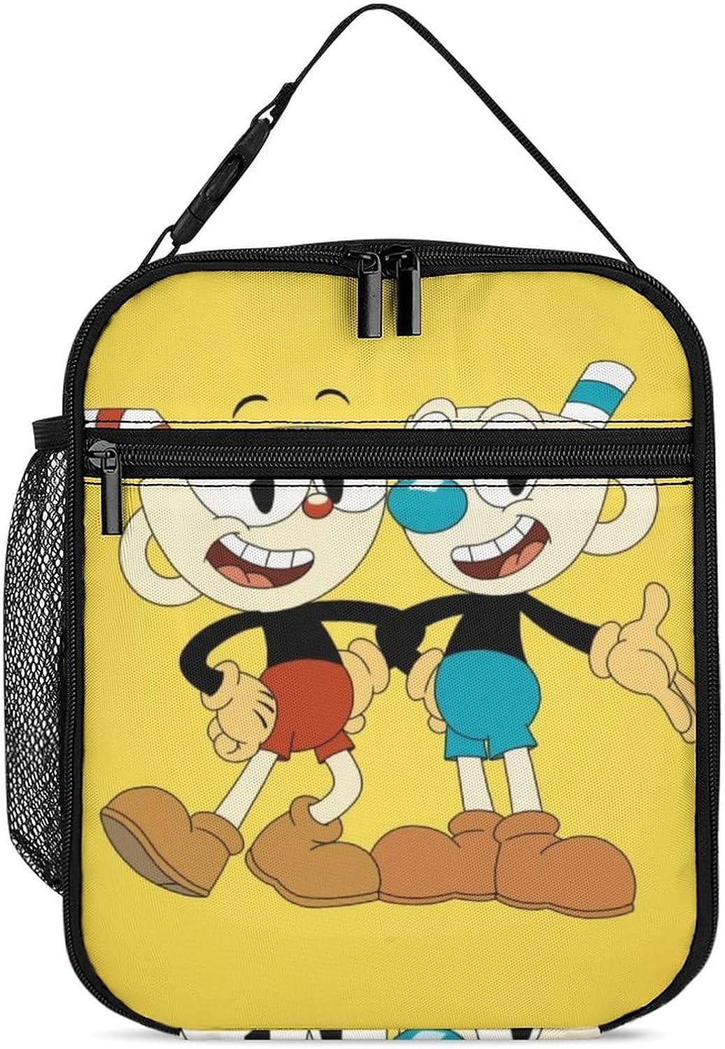 Cuphead lunch bag Reusable Lunch Tote Bag Zipper Closure Insulated Thermal Cooler Container Bag for Man Women Work Picnic Travel Beach Fishing