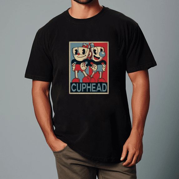 Cuphead with Classic Animated Game Look Unisex T-Shirt,S- 5XL