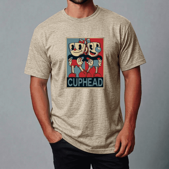 Cuphead with Classic Animated Game Look Unisex T-Shirt,S- 5XL