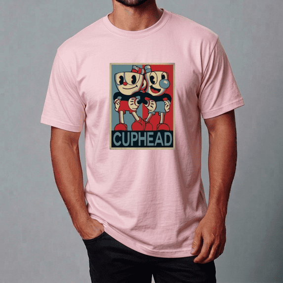 Cuphead with Classic Animated Game Look Unisex T-Shirt,S- 5XL
