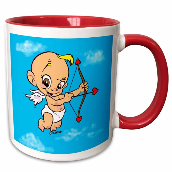 3drose, Cupid, 11oz Two-tone Red Mug