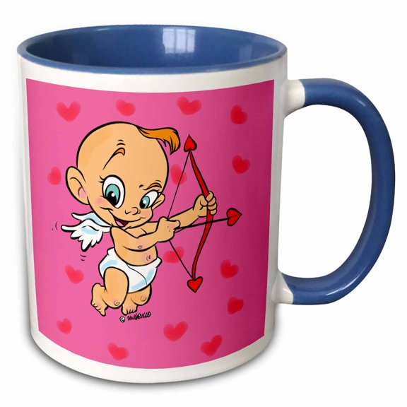 3drose, Cupid, 15oz Two-tone Blue Mug