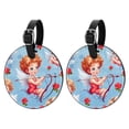 thumbnail image 1 of Cupid 2pcs PU Leather Round Bag Tags Suitcase Handbag Tags with Privacy Cover and Name ID Tag for Travel Luggage, Handbags, Backpacks, School Bags, 1 of 6