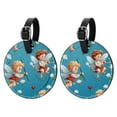 thumbnail image 1 of Cupid 2pcs PU Leather Round Bag Tags Suitcase Handbag Tags with Privacy Cover and Name ID Tag for Travel Luggage, Handbags, Backpacks, School Bags, 1 of 6