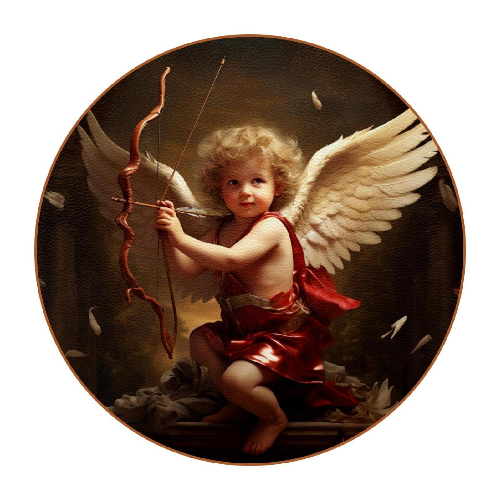 Cupid 6 pack round coasters microfiber leather drink coasters set of 6