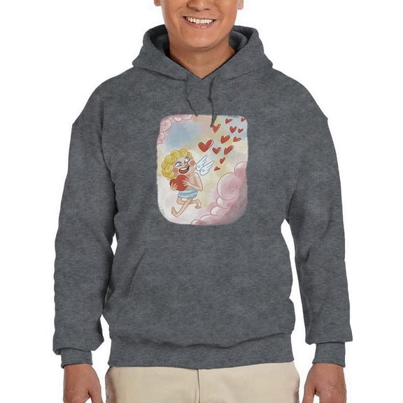 Cupid And Hearts Hoodie Men -Smartprints Designs, Male Medium