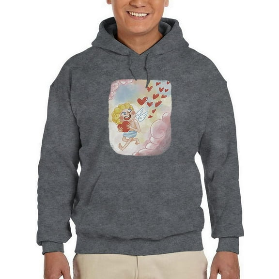 Cupid And Hearts Hoodie Men -Smartprints Designs, Male Small
