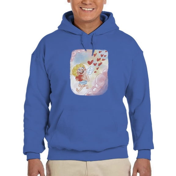 Cupid And Hearts Hoodie Men -Smartprints Designs, Male x-Large
