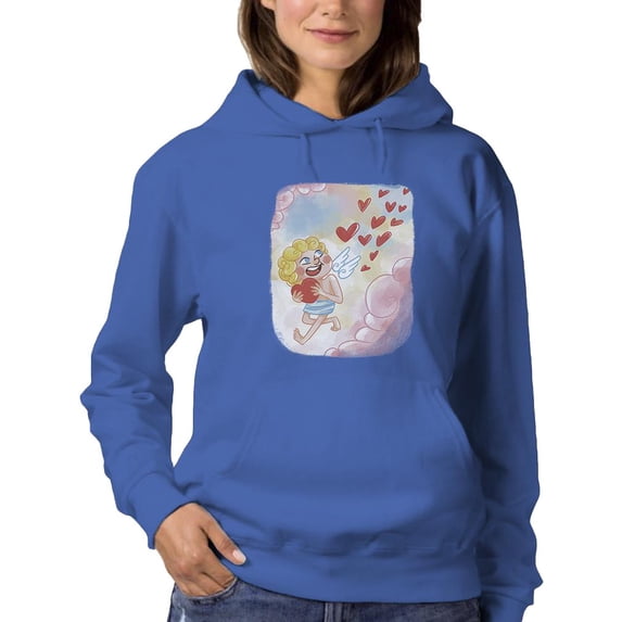 Cupid And Hearts Hoodie Women -Smartprints Designs, Female x-Large