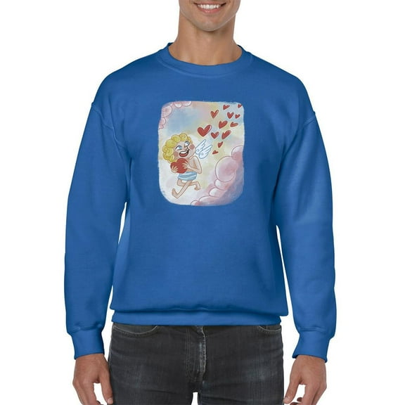 Cupid And Hearts Sweatshirt Men -Smartprints Designs, Male Large