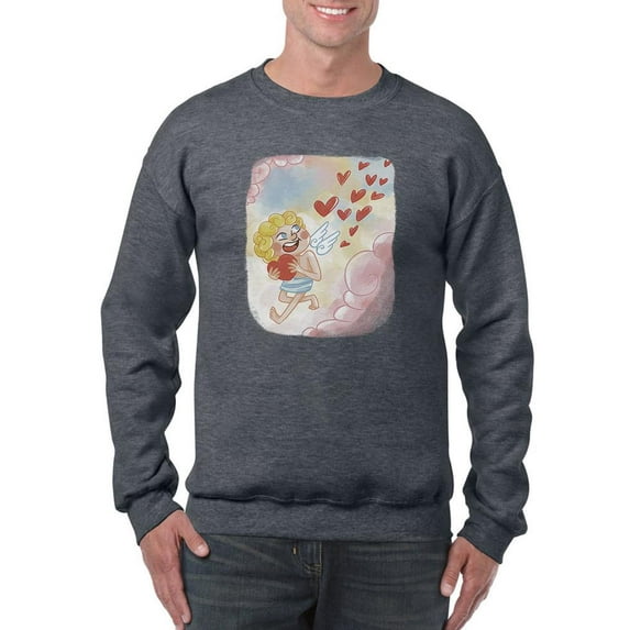 Cupid And Hearts Sweatshirt Men -Smartprints Designs, Male Small