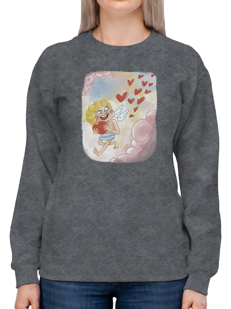 Cupid And Hearts Sweatshirt Women -Smartprints Designs, Female 4X-Large ...
