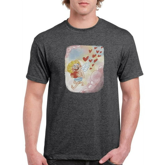 Cupid And Hearts T-Shirt Men -Smartprints Designs, Male 3X-Large
