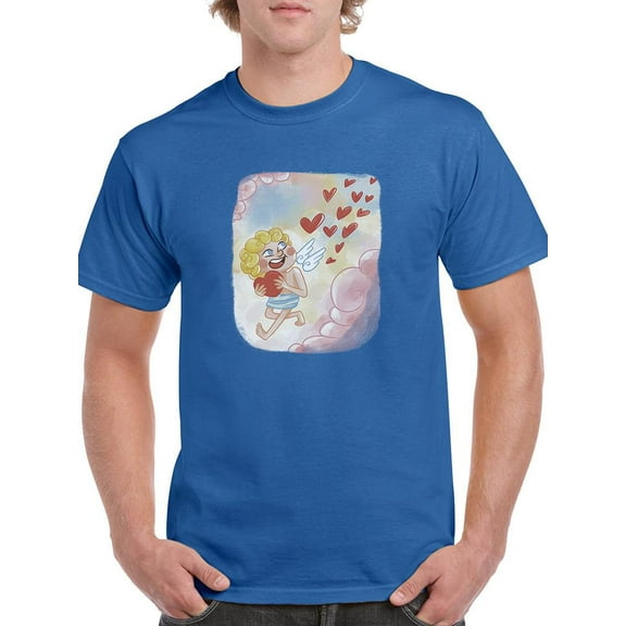 Cupid And Hearts T-Shirt Men -Smartprints Designs, Male 4X-Large
