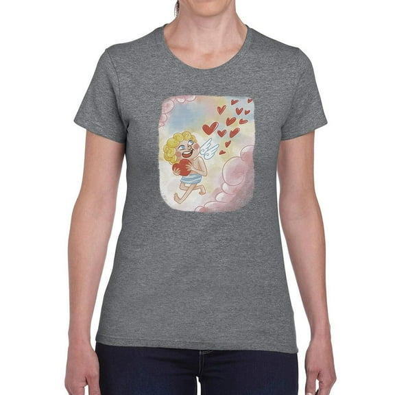 Cupid And Hearts T-Shirt Women -Smartprints Designs, Female Large