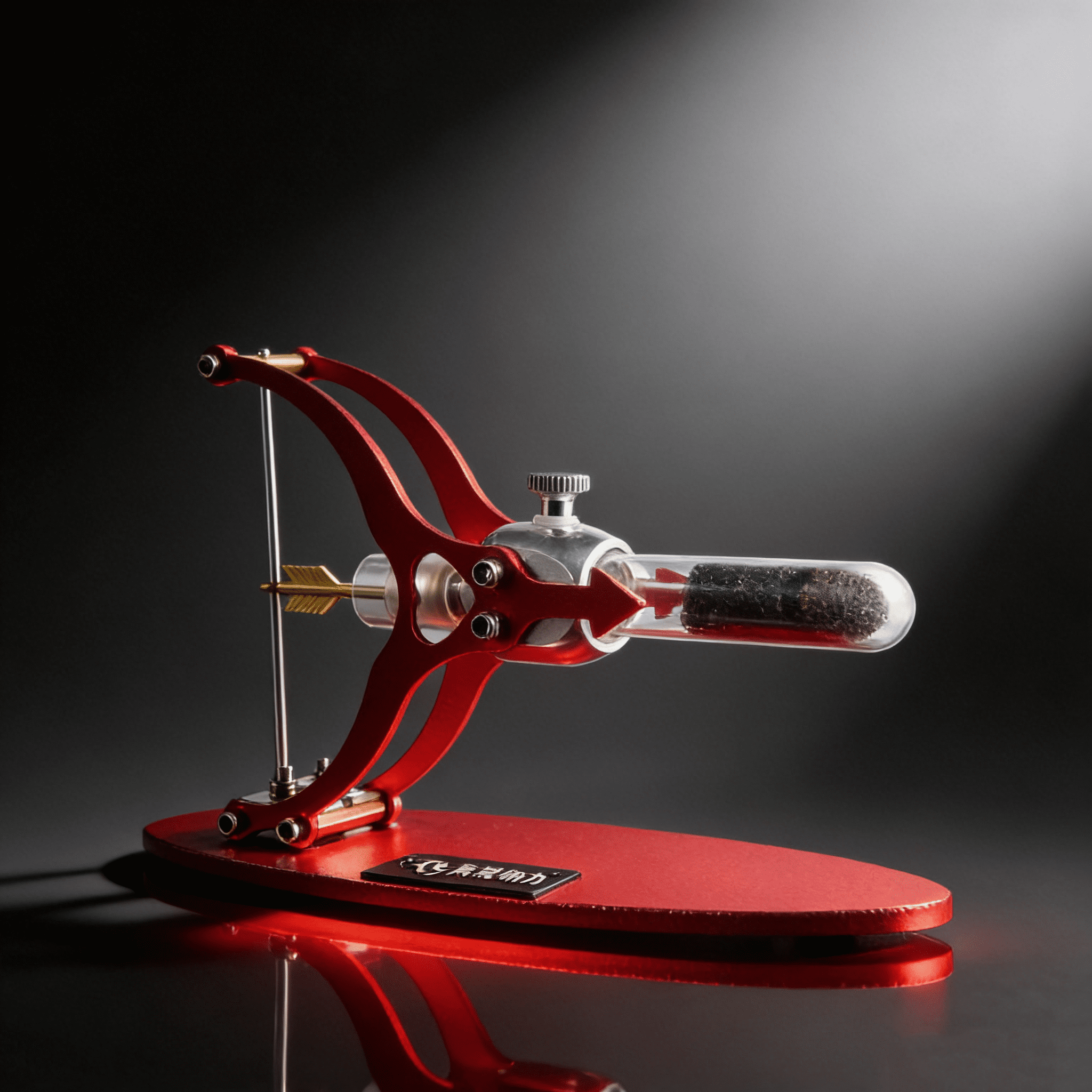 Cupid Arrow Stirling Engine Model, Heat Powered Aluminum Alloy Motor Engine with Transparent Cylinder, Thermodynamics Demonstration Desktop Decor & Romantic Gift