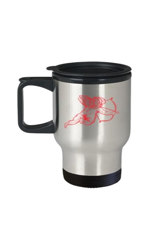 Cupid Arrow Travel Mug, 14oz Valentine's Day Gift, Portable Love Cup for Birthdays