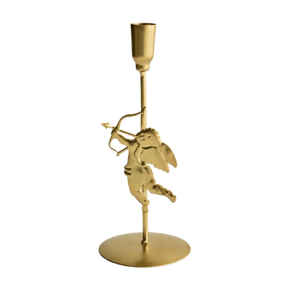 Cupid Candle Holder Centerpiece for Valentine's Day Metal Cupid Tabletop Sign Table Decorations for Wedding Anniversary Wedding Party Gifts Supplies (Elegant, Metal)