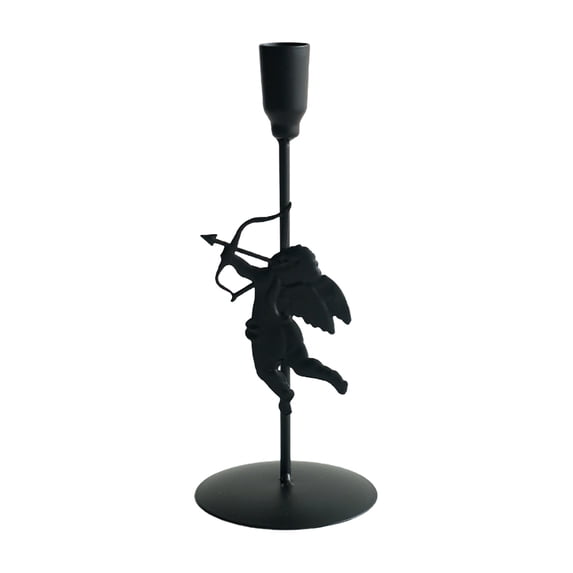 Cupid Candle Holder Centerpiece for Valentine's Day Metal Cupid Tabletop Sign Table Decorations for Wedding Anniversary Wedding Party Gifts Supplies (Elegant, Metal)
