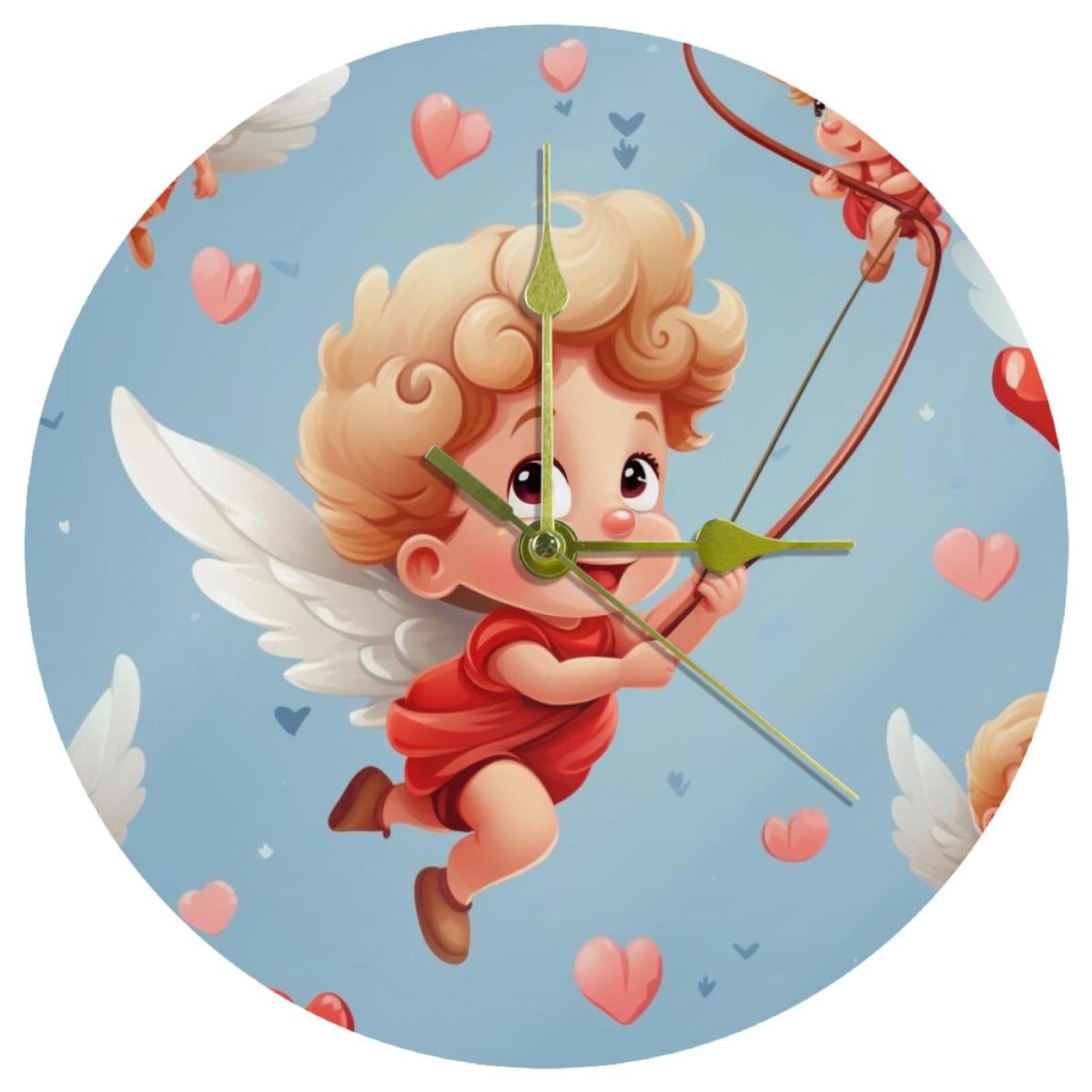 Cupid Contemporary Acrylic Circular Wall Clock Stylish Timepiece for