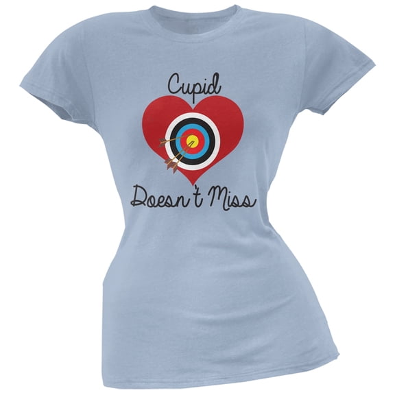 Cupid Doesn't Miss Blue Soft Juniors T-Shirt - 2X-Large