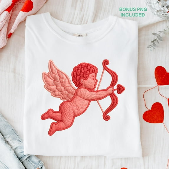 Cupid Embroidery Valentine Cherub Sublimation Design