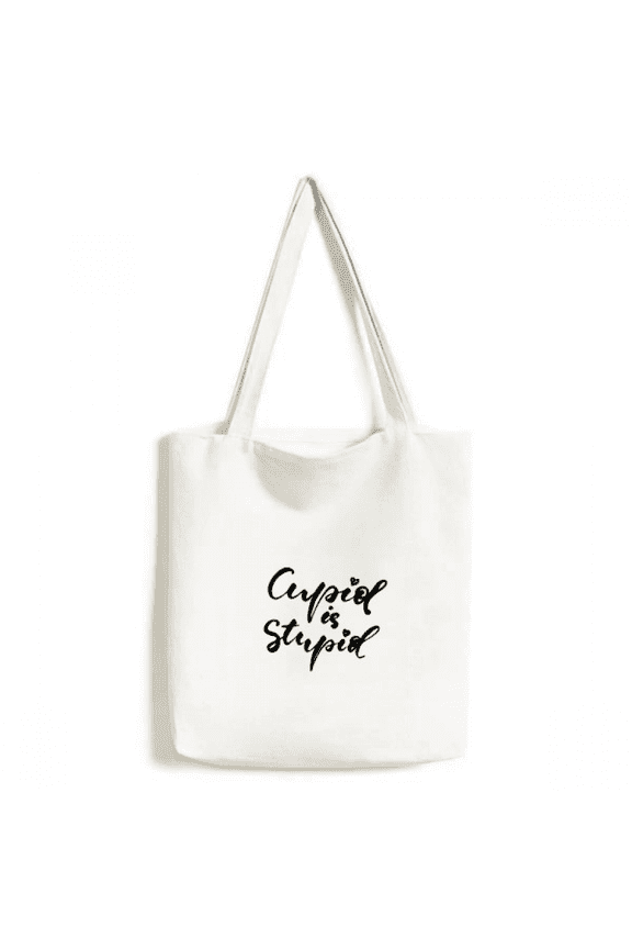 Cupid Is Quote Style Tote Canvas Bag Shopping Satchel Casual Handbag