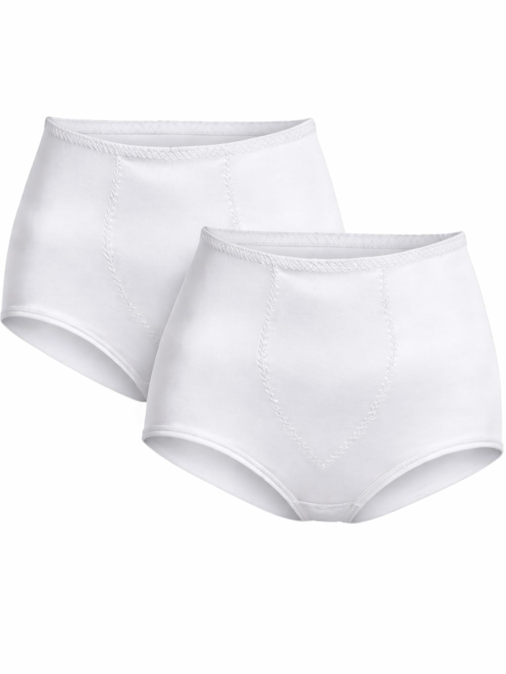 Cupid Women's 2-Pack Light Control Shapewear Panty Briefs with Tummy Panel, Sizes M-2XL