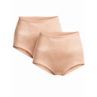 Cupid Women's 2-Pack Light Control Shapewear Panty Briefs with Tummy Panel, Sizes M-2XL