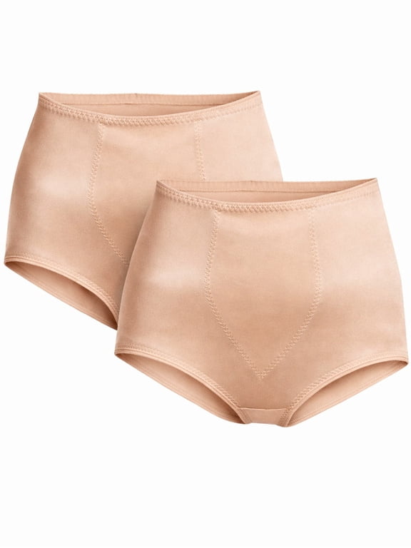 Women's 2-Pack Light Control Shapewear Panty Briefs with Tummy Panel, Sizes M-2XL