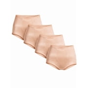 Cupid Womens 4-Pack Light Control Shapewear Panty Brief with Tummy Panel