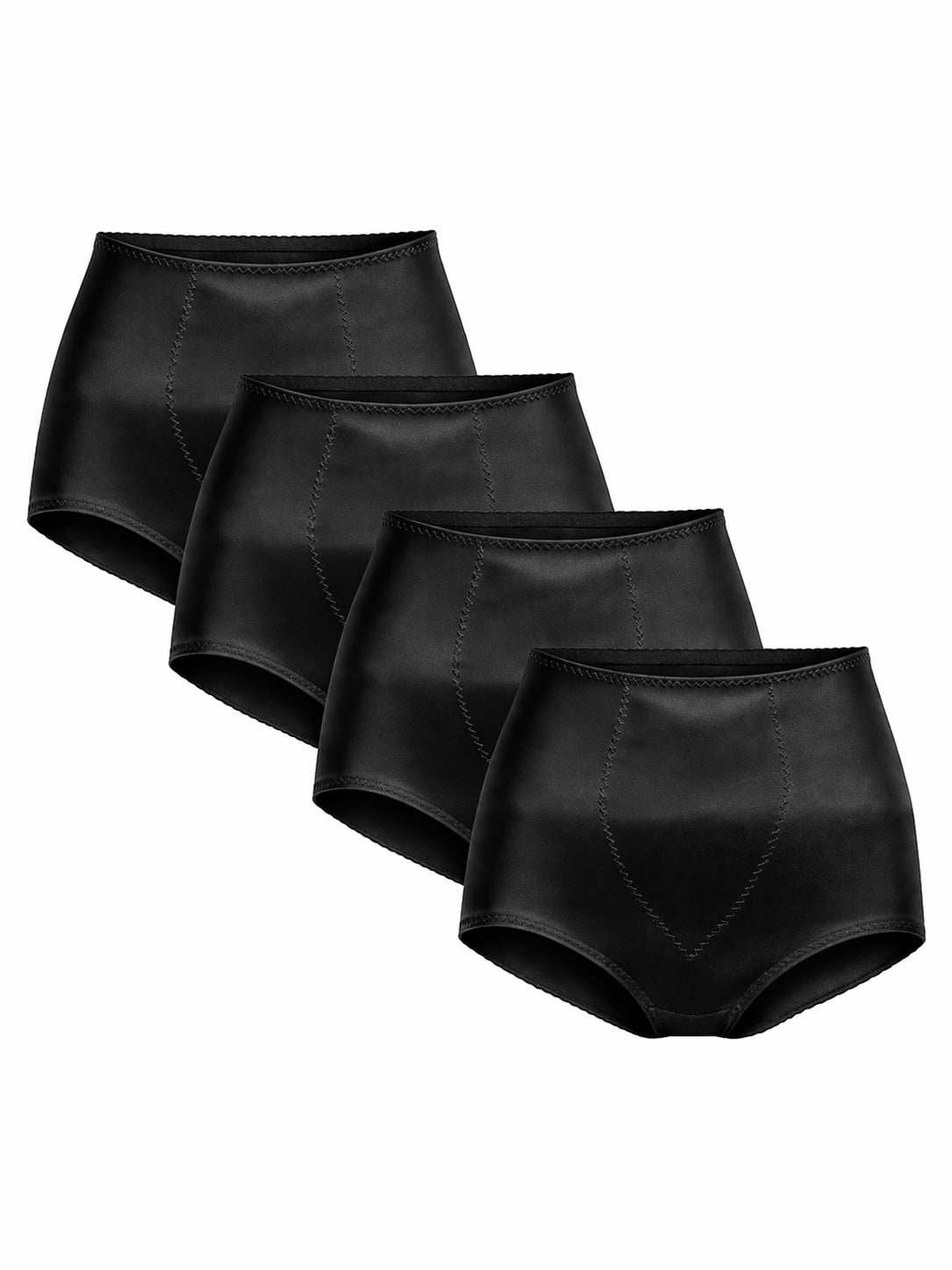 Cupid Women's 4-Pack Light Control Shapewear Panty Brief with Tummy Panel